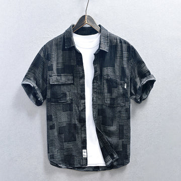 Loose Casual Men's Mesh Cowboy Short Sleeve Shirt