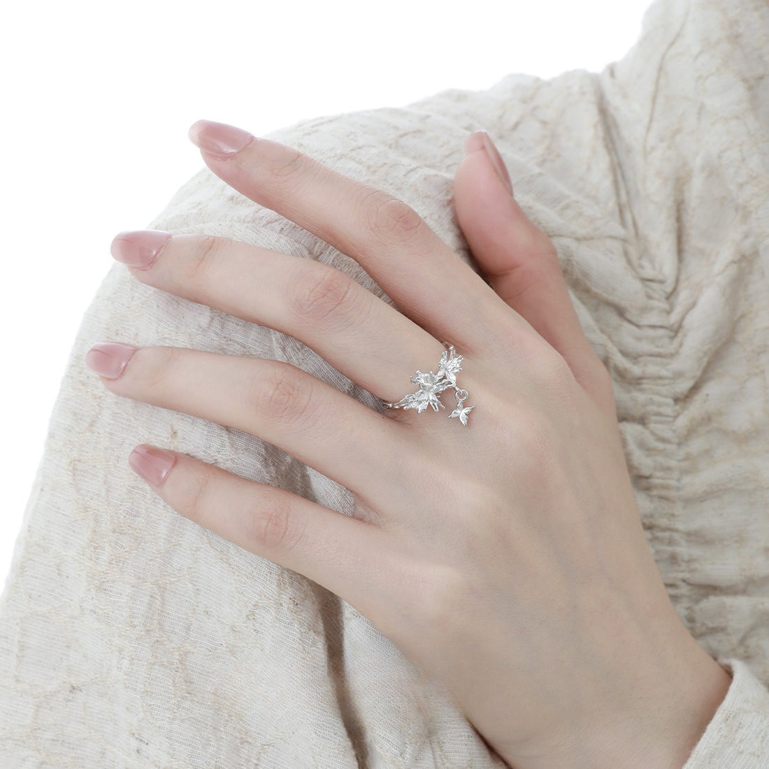 Niche Personality Silver Earrings Ins High-grade Temperament Wild Butterfly Ring