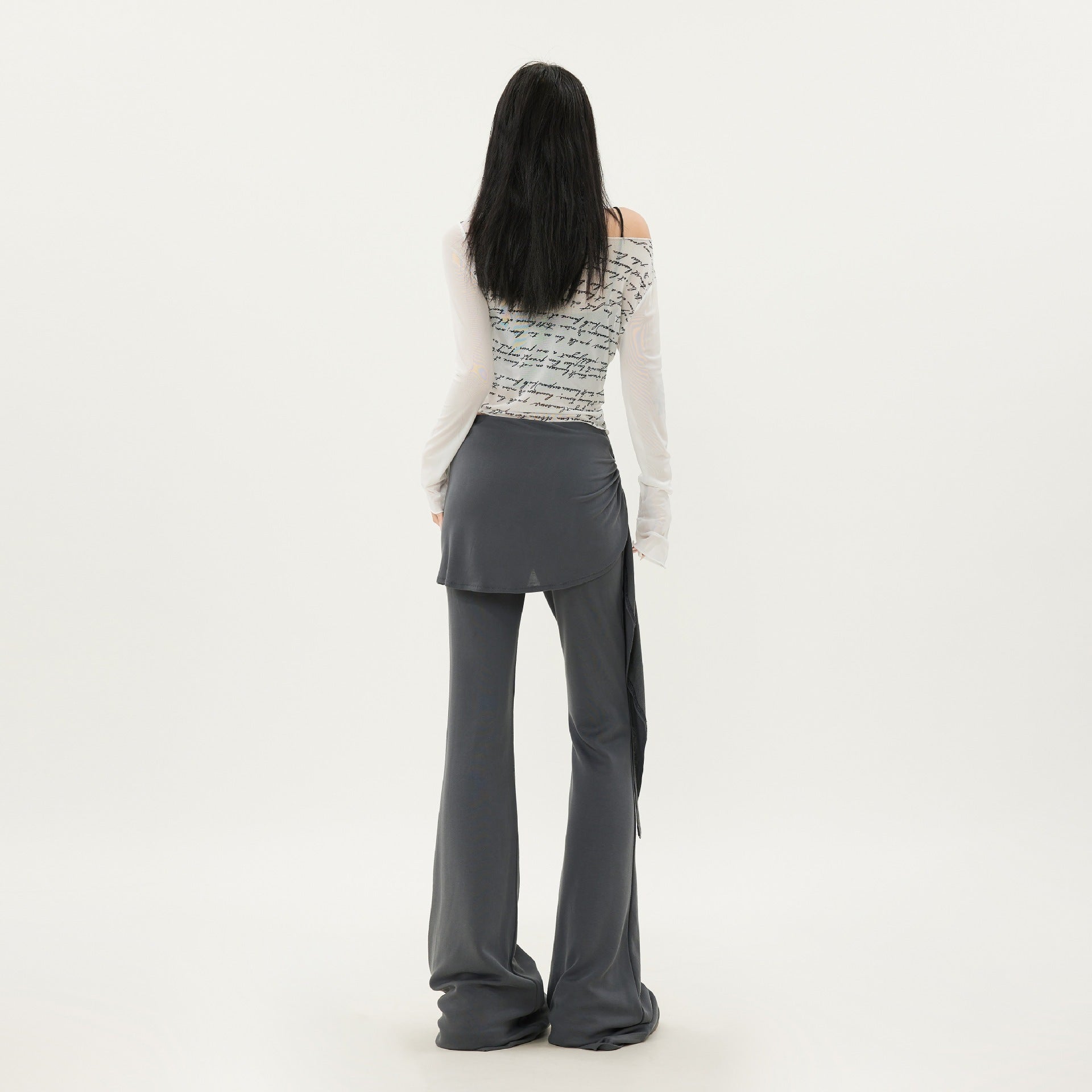 Casual Low Waist Slim Fit Bell-bottom Pants
