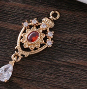Micro Inlaid Zircon Exquisite Crown Hollow Water Drop-shaped Small Pendant