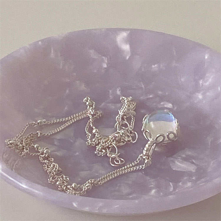 Ornamental Stone Necklace Female Partysu Temperamental Style Round