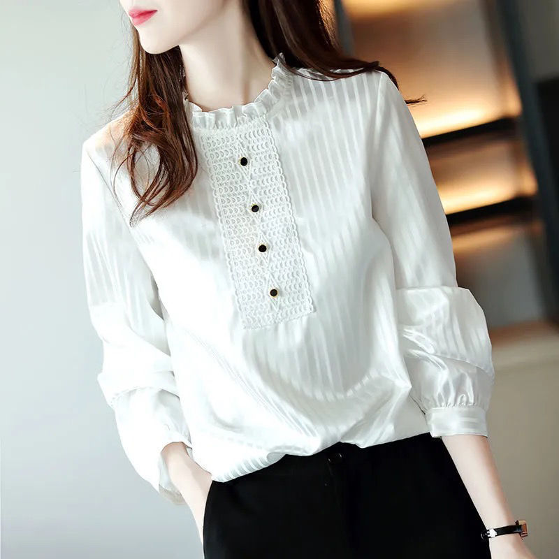 Womens Striped Long Sleeve Top Design Niche Shirt