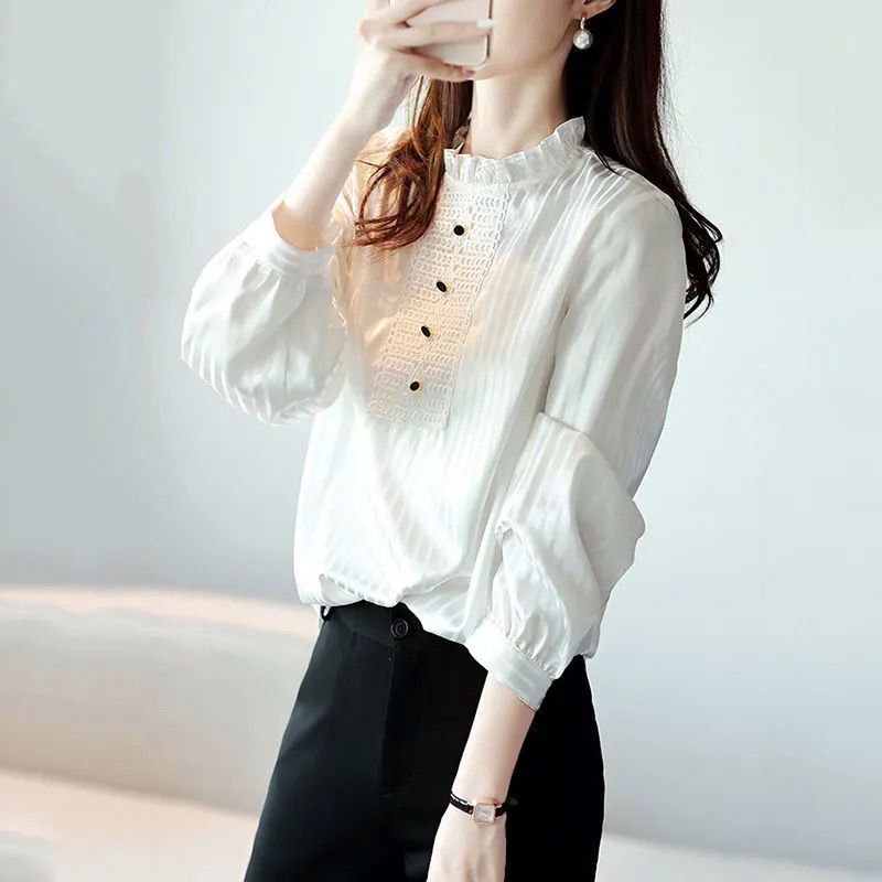 Womens Striped Long Sleeve Top Design Niche Shirt