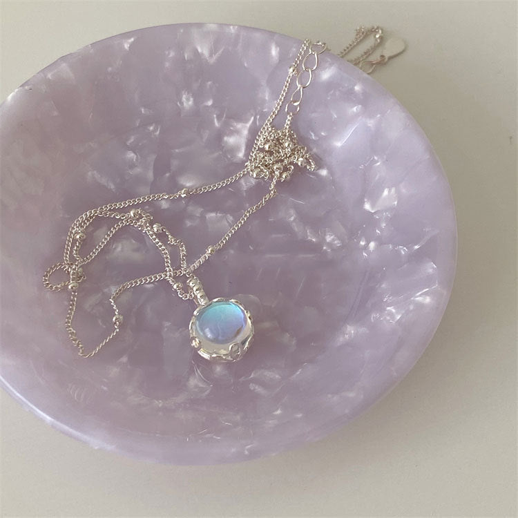 Ornamental Stone Necklace Female Partysu Temperamental Style Round