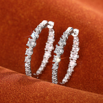 Female Fashion Personalized Round Zircon Earrings