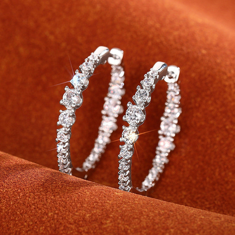 Female Fashion Personalized Round Zircon Earrings