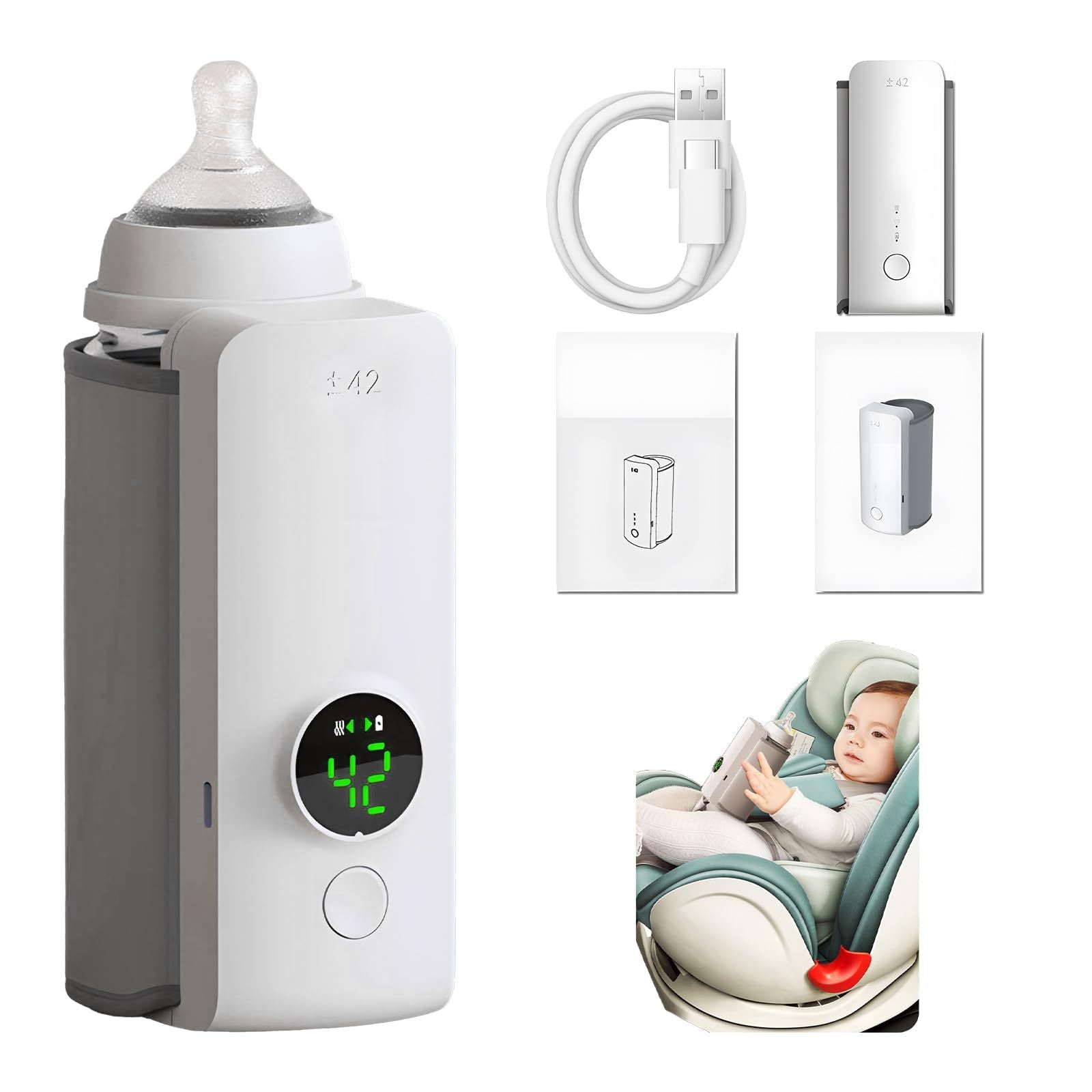 Portable USB Rechargeable Baby Bottle Warmer