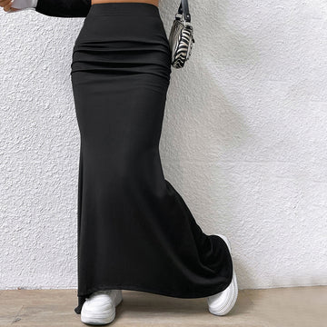 Elegant Simple Style High Waist Fishtail Long Dress