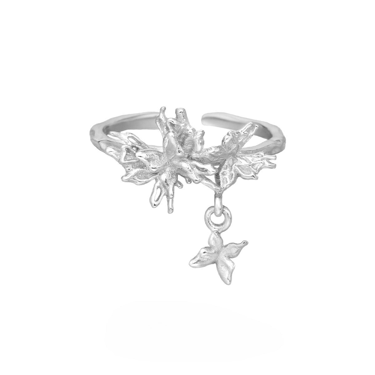 Niche Personality Silver Earrings Ins High-grade Temperament Wild Butterfly Ring