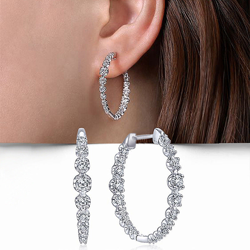 Female Fashion Personalized Round Zircon Earrings