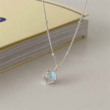 Ornamental Stone Necklace Female Partysu Temperamental Style Round