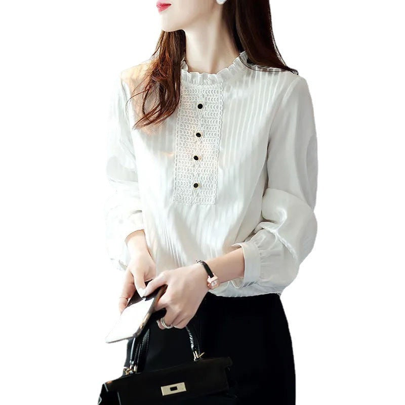 Womens Striped Long Sleeve Top Design Niche Shirt