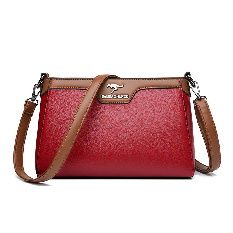 One Shoulder Soft Leather Small Square Stitching Women's Cross-body Bag