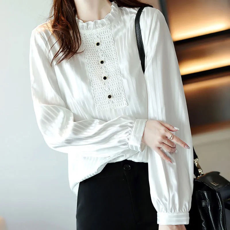 Womens Striped Long Sleeve Top Design Niche Shirt